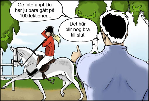 Serieillustration om att inte ge upp